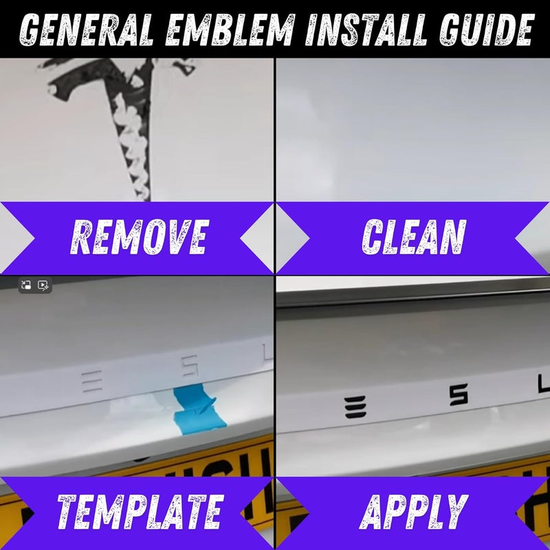 EVMIZE Metal Tesla Letters Emblem Trunk Logo Decal Tailgate Rear 3m Adhesive Compatible with Tesla Model 3 Y Highland Juniper Matte Black (Tesla Letters) - Image 3
